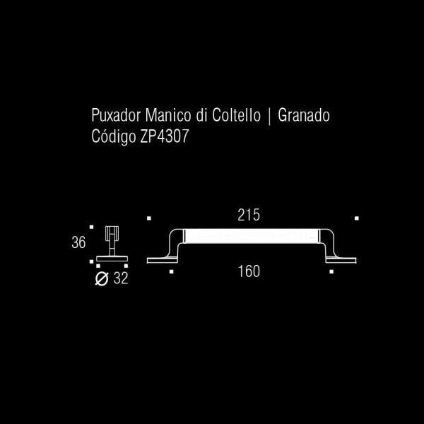 Puxador Manico Di Coltello Granado Zen 160mm Bronze ZP4307 - 3