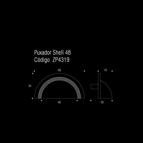 Puxador Shell Zen 48mm Cromo ZP4319.1 - 2
