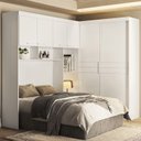 Ver imagem 2 de Guarda Roupa Modulado Casal 2 Portas de Correr com Cabeceira - Branco