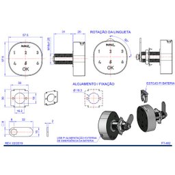 Fechadura Eletrônica para Móveis de Madeira M1602 CA Papaiz - 3