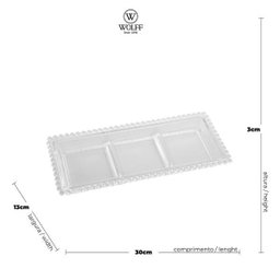 Petisqueira Cristal com 3 Divisoes Pearl Rojemac - 5