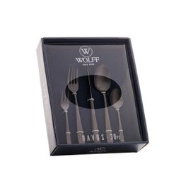 Faqueiro 30pç de Aço Inox Davos Preto Fosco Rojemac - 3