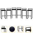 Ver imagem 1 de Kit 6 Banqueta Quadrada Preta para Balcão Ilha Cozinha Gourmet Bancada Piscina Bares Àrea de Lazer