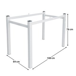 Pés para Mesa de Jantar Base de Mesa 1,20 para Tampos de Vidro Madeira ou Granito Branco Ql - 4