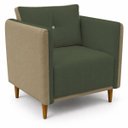 Ver imagem 2 de Poltrona Decorativa Aviv para Sala Escritório Recepção Luxo Linho Premium Easy Clean Corino Premium