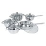 Jogo de Panelas com 5 Peças Aco Inox Tampa de Vidro Cozinha Chef Cozinhar - 1