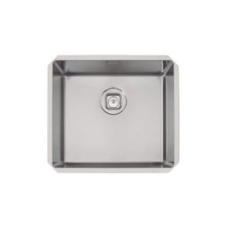 Cuba Quadrum 45 U Undermount Tramontina 45 x 40 x 20 cm em Aço Inox Scotch Brite com Válvula - 1 Cuba Quadrum 45 U Undermount Tramontina 45 x 40 x 20 cm em Aço Inox Scotch Brite com Válvula - 1