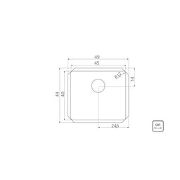 Cuba Quadrum 45 U Undermount Tramontina 45 x 40 x 20 cm em Aço Inox Scotch Brite com Válvula - 4 Cuba Quadrum 45 U Undermount Tramontina 45 x 40 x 20 cm em Aço Inox Scotch Brite com Válvula - 4