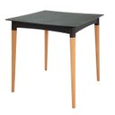 Ver imagem 1 de Mesa Tramontina Laura Rattan 70cm em Polipropileno Preto com Pernas de Madeira
