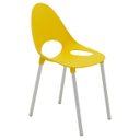 Ver imagem 1 de Cadeira Tramontina Elisa em Polipropileno Amarelo com Pernas de Alumínio Anodizado