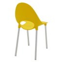 Ver imagem 5 de Cadeira Tramontina Elisa em Polipropileno Amarelo com Pernas de Alumínio Anodizado