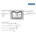 Ver imagem 3 de Cuba de Sobrepor em Aço Inox Tramontina Morgana 60 Fx Acetinado 68 X 48 Cm com Válvula Dosador de