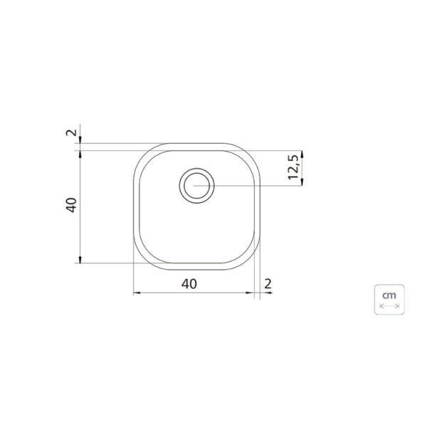 Cuba Tramontina Aria Maxi 40 BS Prime em Aço Inox Acetinado 40 x 40 x 20 cm com Válvula - 4