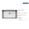 Cuba de Embutir Quadrum 70 U Undermount Tramontina 70 X 40 X 20cm em Aço Inox Scotch Brite com V - 2