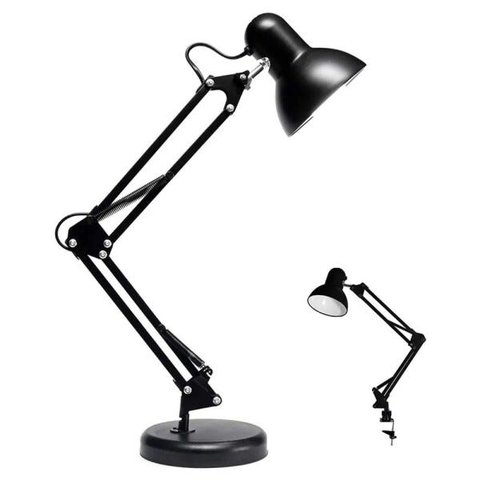 Luminária Articulada Garra Mesa Regulavel Escritório 2 em 1 Base Metal Leitura Articulavel