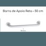 Barra de Apoio Reta 50 CM - Alumínio Branco - 2