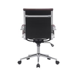 Kit 6 Cadeiras de Escritório Diretor Eames em Couro - Café - 6