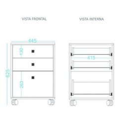 Gaveteiro com Rodízios 3 Gavetas Bho 29 Office  - 5