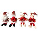 Ver imagem 5 de Kit 4 Pelúcias Natal Pendente 22cm Papai Noel, Boneco de Neve, Urso e Rena Vermelho Xadrez 22cm