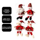 Ver imagem 7 de Kit 4 Pelúcias Natal Pendente 22cm Papai Noel, Boneco de Neve, Urso e Rena Vermelho Xadrez 22cm