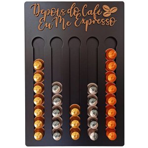 Porta Cápsulas Café 30x40 Nespresso - Preto - Depois do Café 40 Cápusulas