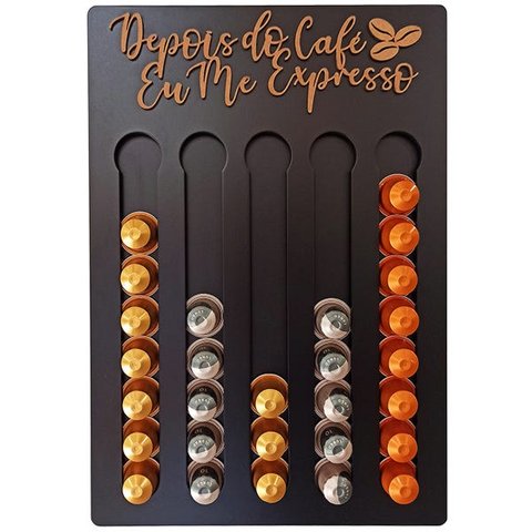 Porta Cápsulas Café 30x40 Nespresso - Preto - Depois do Café 40 Cápusulas