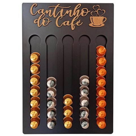 Porta Cápsulas Café 30x40 Nespresso - Preto - Cantinho do Café 40 Cápusulas