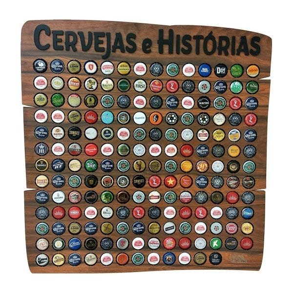 Quadro Porta Tampinhas Rustic - 150 - Cervejas e Histórias - 1
