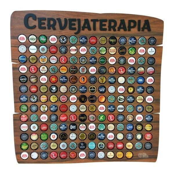 Quadro Porta Tampinhas Rustic - 150 - Cervejaterapia