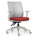 Ver imagem 1 de Cadeira de Escritório Giratória Diretor Flow F02 Base Cinza Sintético Vermelho - Lyam Decor