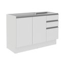 Ver imagem 1 de Balcão de Pia Acordes Glamy 120cm MDF 3 Portas Branco Madesa