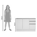 Ver imagem 2 de Balcão de Pia Acordes Glamy 120cm MDF 3 Portas Branco Madesa