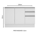 Ver imagem 3 de Balcão de Pia Acordes Glamy 120cm MDF 3 Portas Branco Madesa