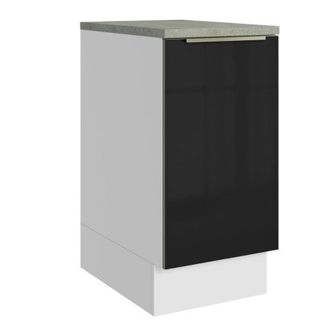 Balcão de Cozinha 40 Cm 1 Porta Branco/preto Lux Madesa Branco/preto