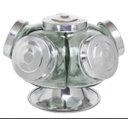 Ver imagem 1 de Baleiro Giratório De Vidro Bomboniere 28 Cm 5 Gomos 500m