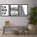 Ver imagem 1 de Kit 3 Quadros Rio de Janeiro - Carioca Gírias 33x24cm:moldura Branca