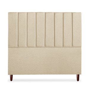 Cabeceira Estofada Cama Box Casal Carla 140cm Linho:bege