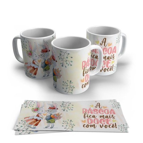 Caneca de Porcelana Pascoa Modelo 42
