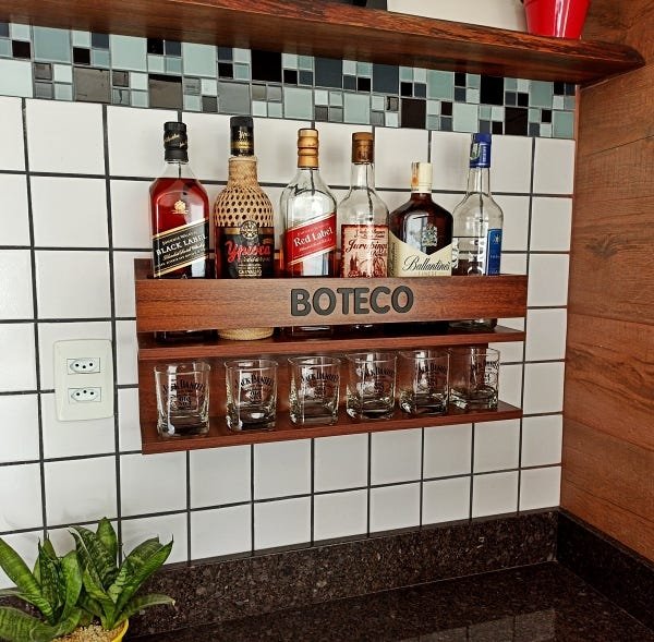 Barzinho para Sala Barzinho de Parede - Boteco - Imbuia - 3