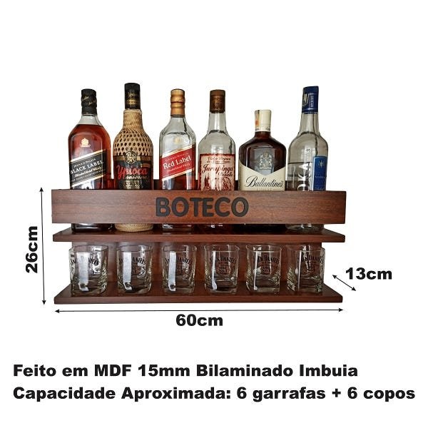 Barzinho para Sala Barzinho de Parede - Boteco - Imbuia - 6