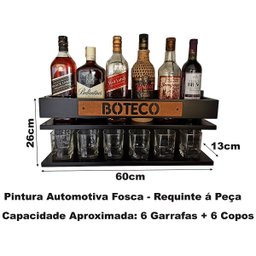 Barzinho para Sala Barzinho de Parede - Boteco - Preto Fosco - 7