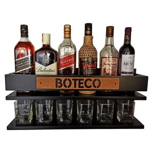 Barzinho para Sala Barzinho de Parede - Boteco - Preto Fosco