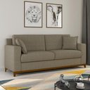 Ver imagem 5 de Sofá 3 Lugares com 2 Almofadas Inclusas Multimóveis Cr45240 Bege Bege