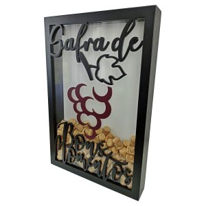 Quadro Porta Rolhas de Vinho - Safra de Bons Momentos 250