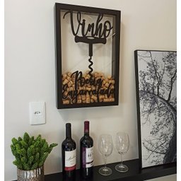 Quadro Porta Rolhas de Vinho - Poesia Engarrafada - 150un - 2