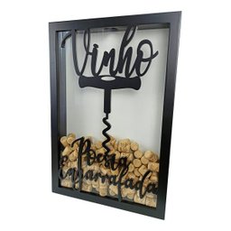 Quadro Porta Rolhas de Vinho - Poesia Engarrafada - 150un - 1