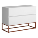Ver imagem 2 de Mesa de Apoio de Cabeceira Eros 60cm Base Cobre Mdf/mdp Quarto Moderno:branco