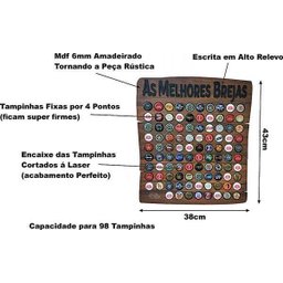 Quadro Decorativo Porta Tampinhas - Cervejas Histórias - 80 - 4