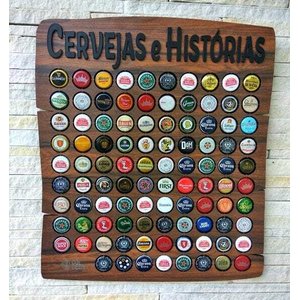 Quadro Decorativo Porta Tampinhas - Cervejas Histórias - 80