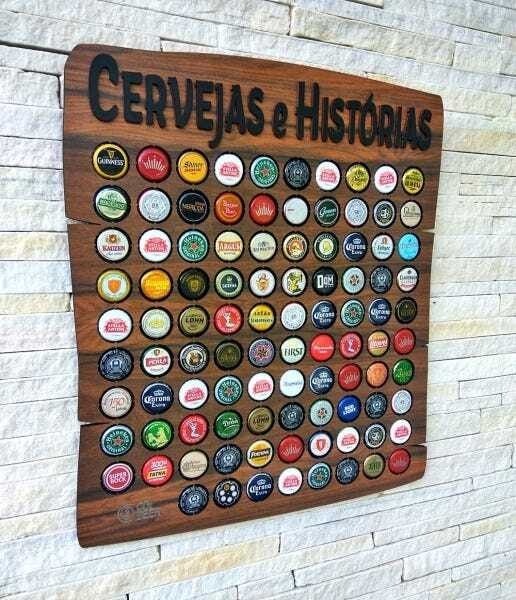 Quadro Decorativo Porta Tampinhas - Cervejas Histórias - 80 - 4